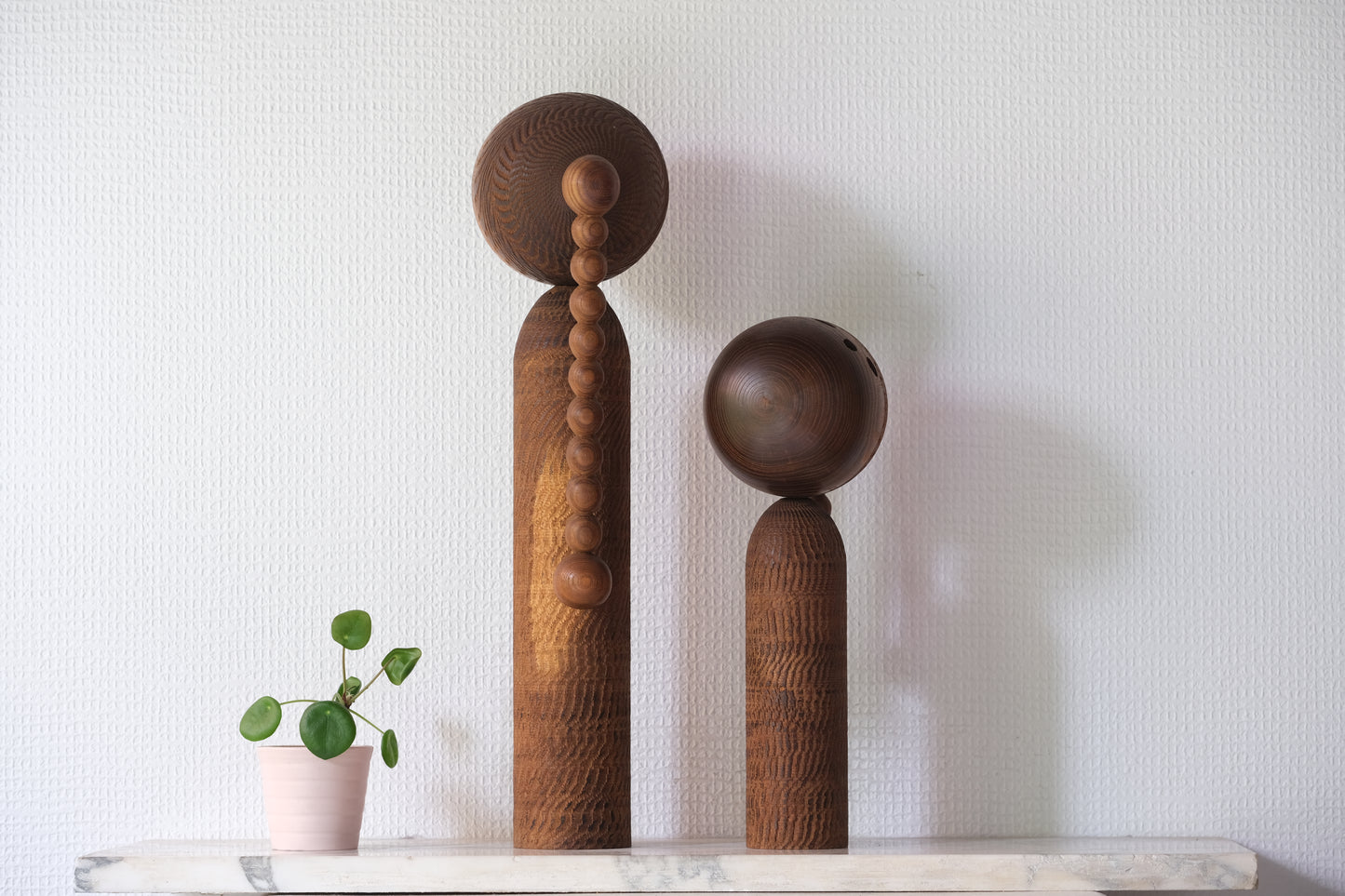 Set of Ponytail Kokeshi Art by Hideo Ishihara (1925-1999)