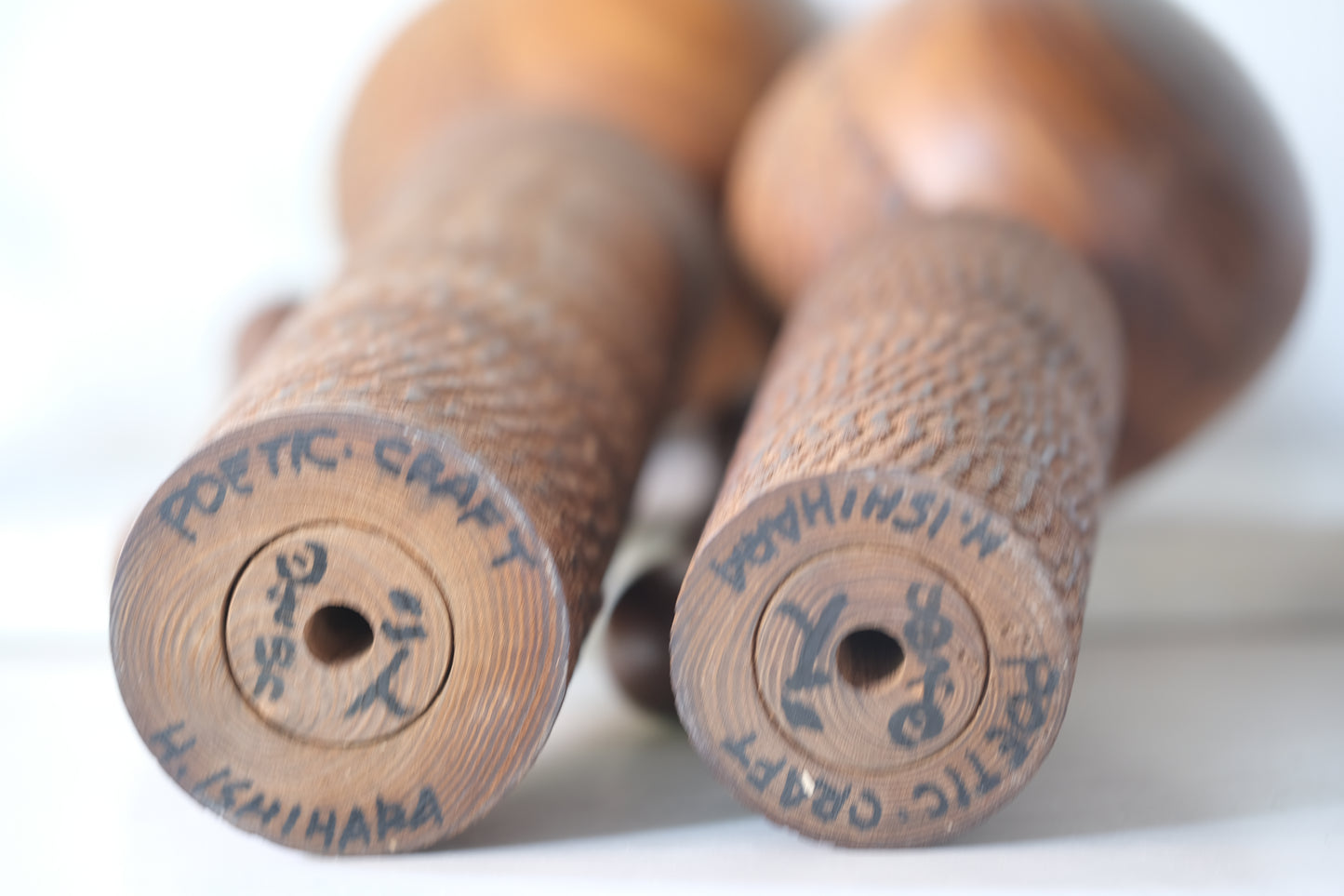 Set of Ponytail Kokeshi Art by Hideo Ishihara (1925-1999)