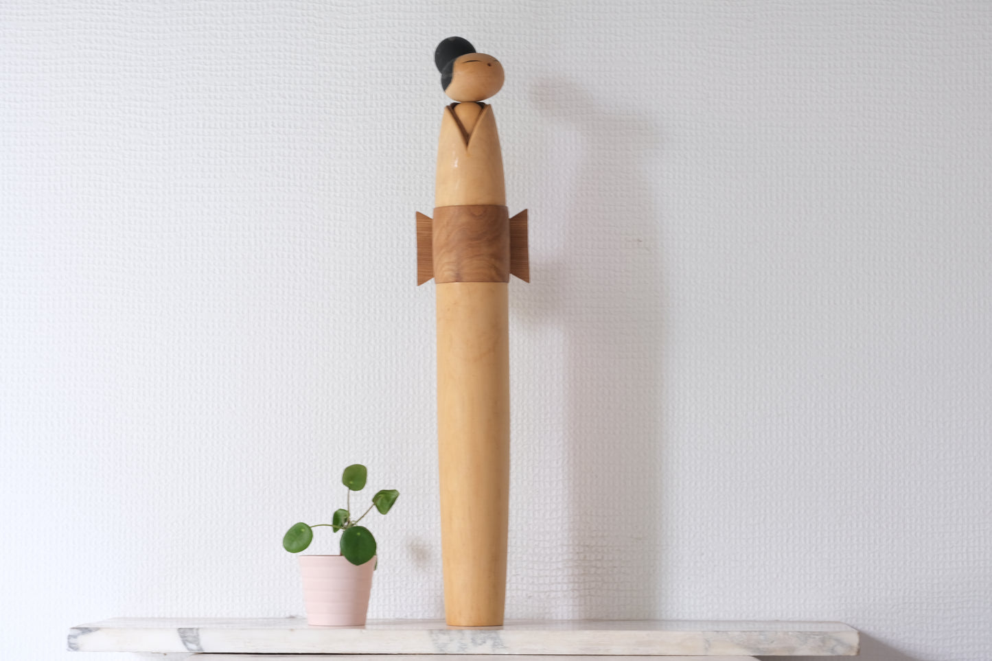 Kokeshi Art with Ribbon by Shozan Shido 志形尚山 (1932-1995)