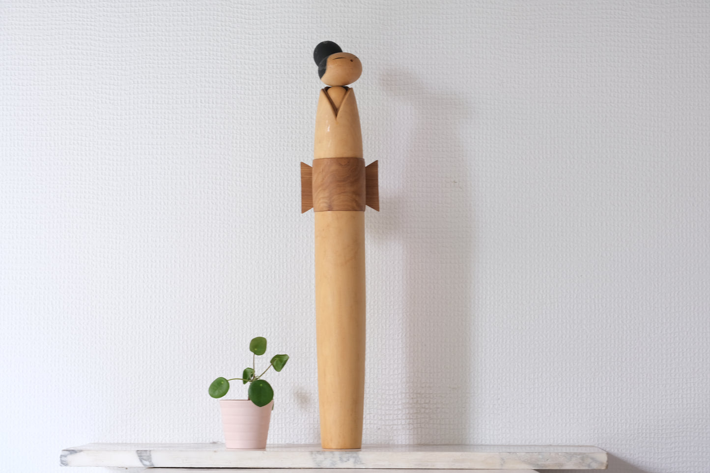 Kokeshi Art with Ribbon by Shozan Shido 志形尚山 (1932-1995)