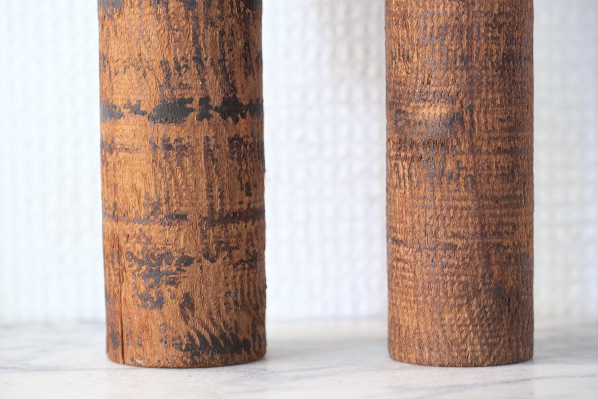 Set of Ponytail Kokeshi Art by Hideo Ishihara (1925-1999) | 22 cm and 28 cm