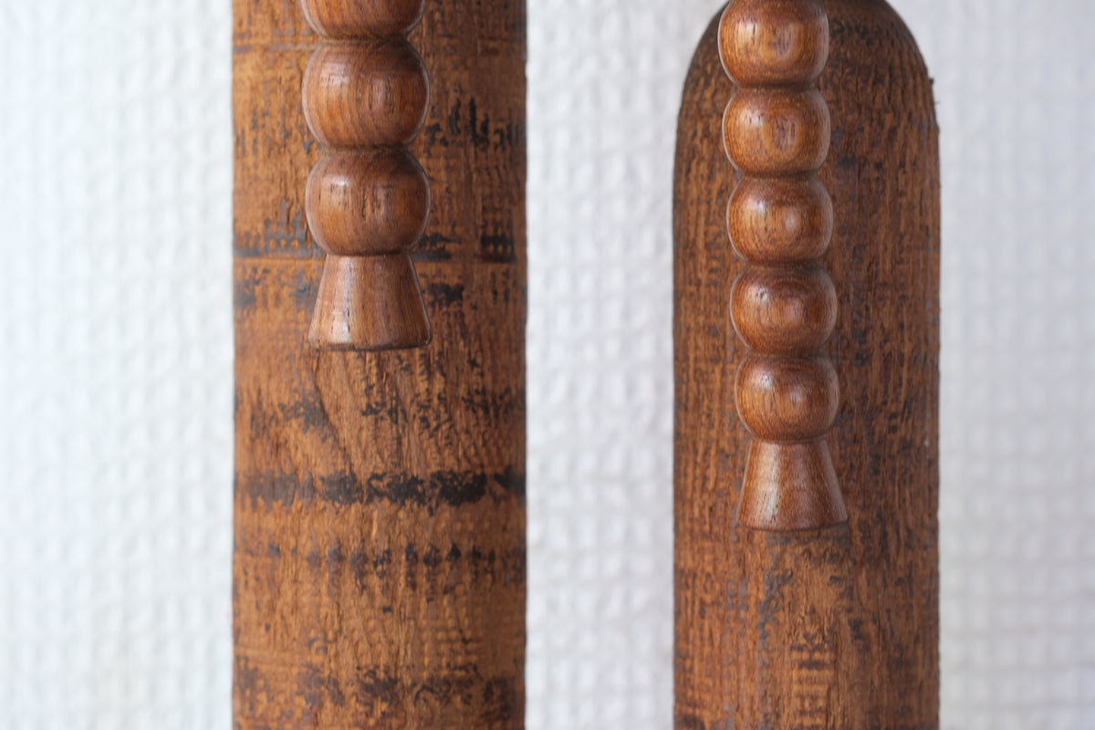 Set of Ponytail Kokeshi Art by Hideo Ishihara (1925-1999) | 22 cm and 28 cm