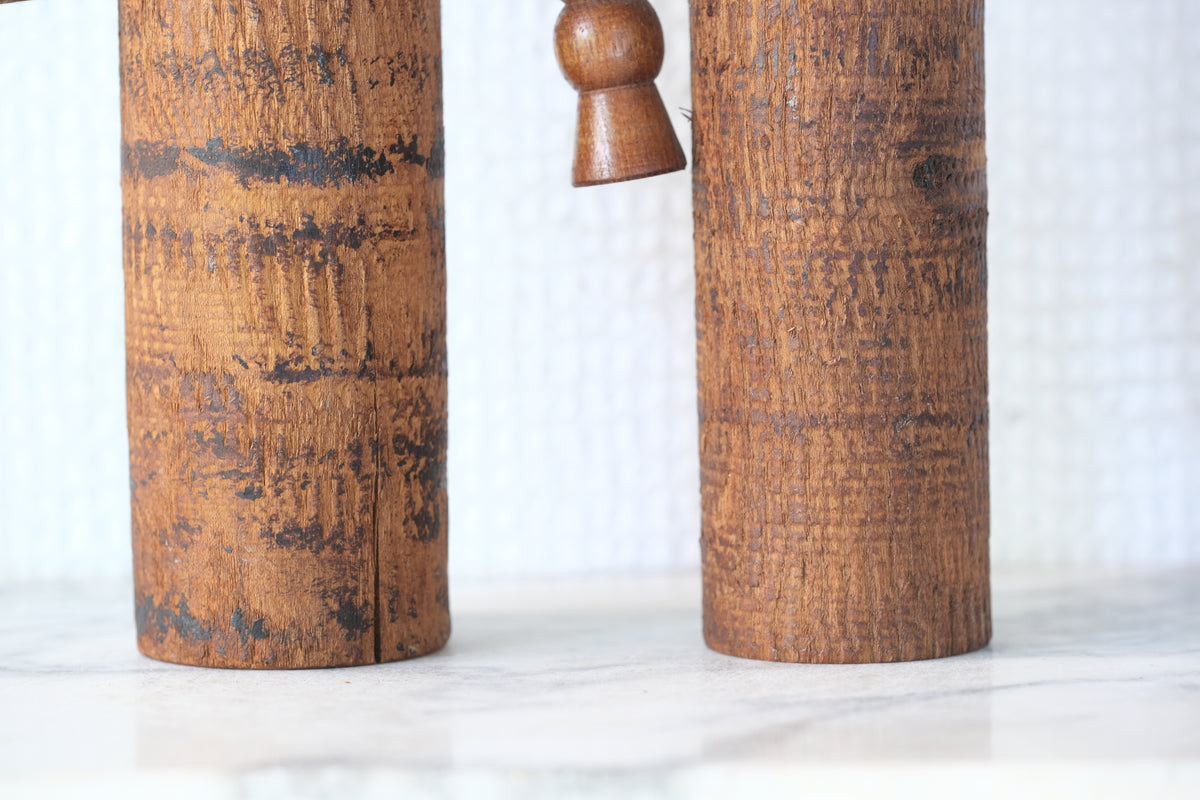 Set of Ponytail Kokeshi Art by Hideo Ishihara (1925-1999) | 22 cm and 28 cm
