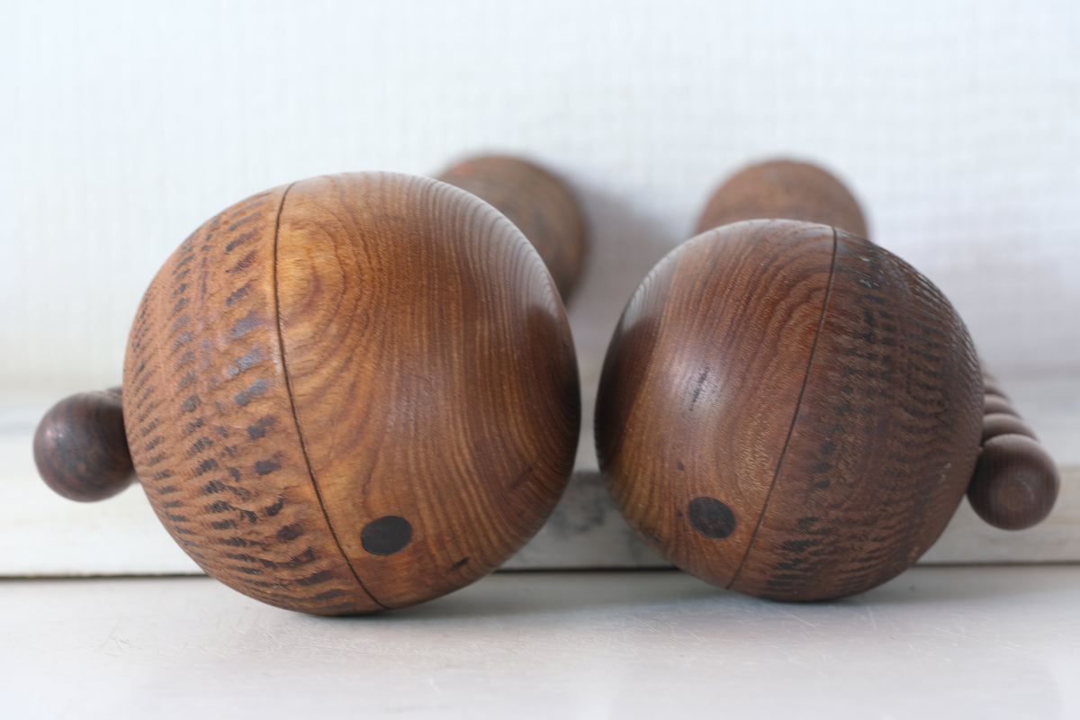Set of Ponytail Kokeshi Art by Hideo Ishihara (1925-1999) | 22 cm and 28 cm