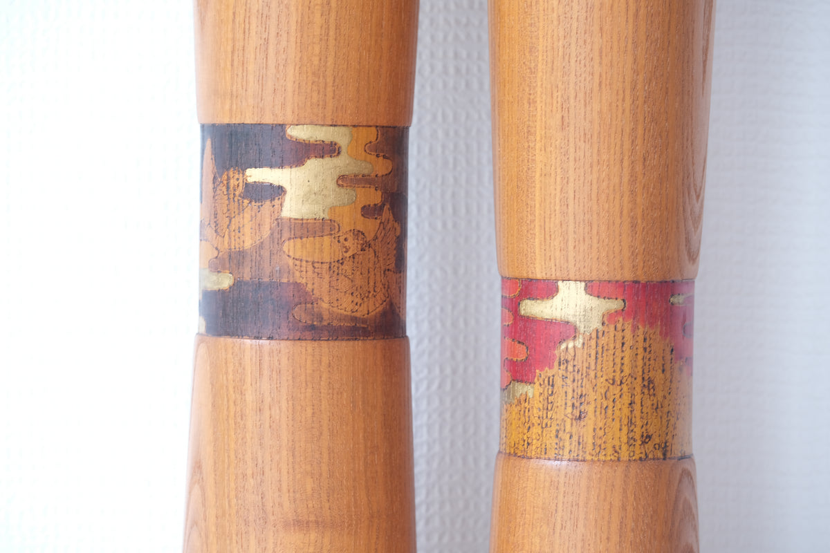 Kokeshi Art by Sansaku Sekiguchi 関口 三作 (1925-2018) | 65 cm and 67,5 cm
