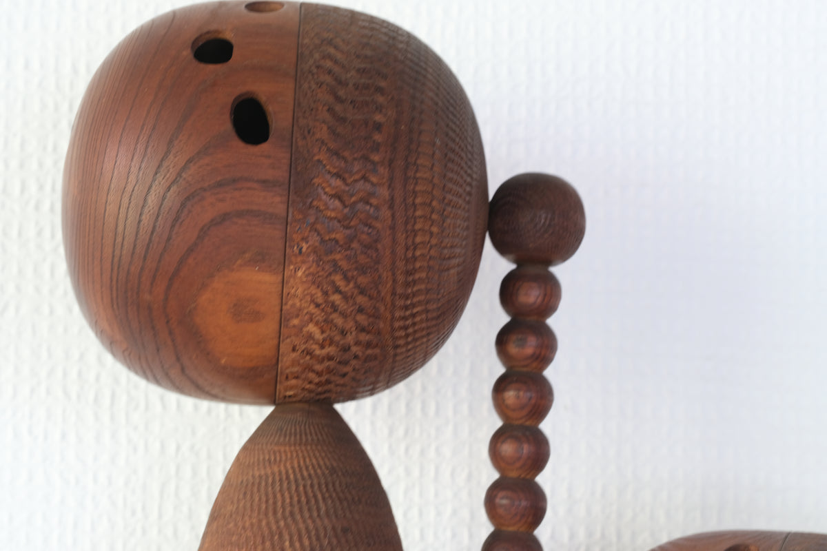 Set of Ponytail Kokeshi Art by Hideo Ishihara (1925-1999) | 26 cm and 43 cm