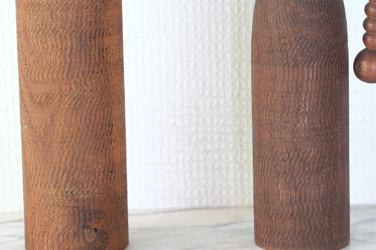 Set of Ponytail Kokeshi Art by Hideo Ishihara (1925-1999) | 26 cm and 43 cm