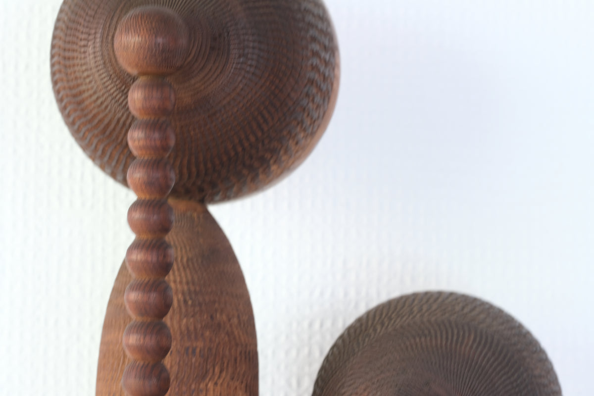 Set of Ponytail Kokeshi Art by Hideo Ishihara (1925-1999) | 26 cm and 43 cm