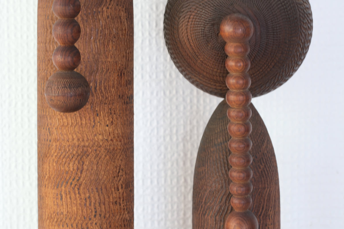 Set of Ponytail Kokeshi Art by Hideo Ishihara (1925-1999) | 26 cm and 43 cm