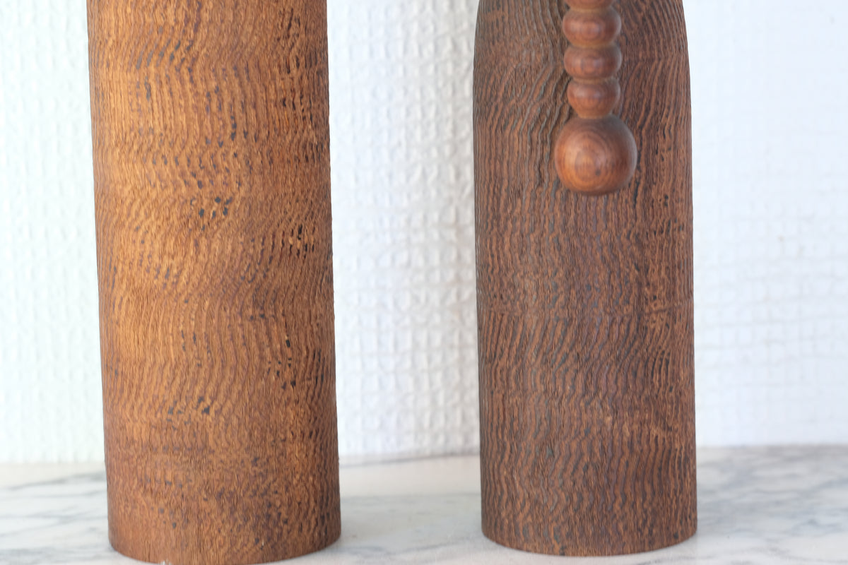 Set of Ponytail Kokeshi Art by Hideo Ishihara (1925-1999) | 26 cm and 43 cm