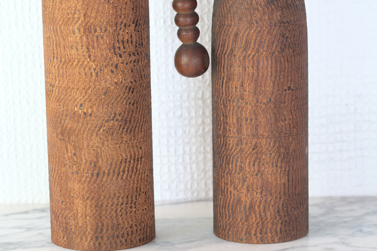 Set of Ponytail Kokeshi Art by Hideo Ishihara (1925-1999) | 26 cm and 43 cm