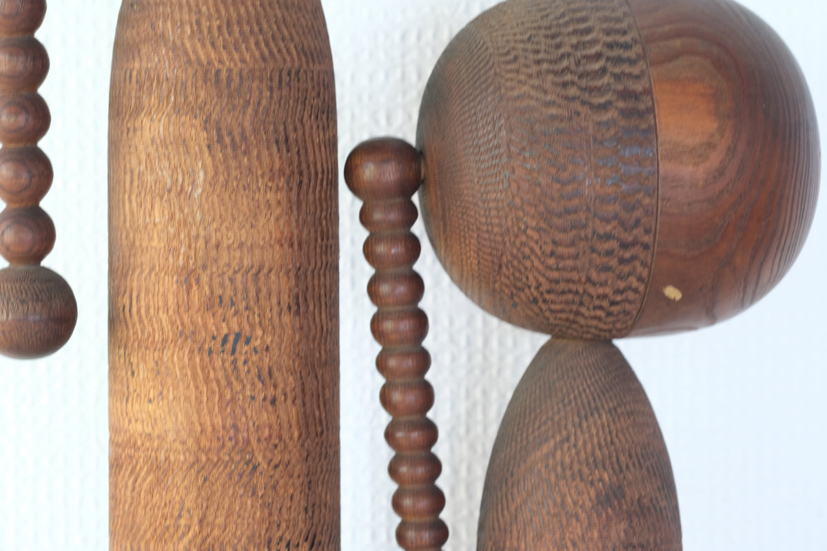Set of Ponytail Kokeshi Art by Hideo Ishihara (1925-1999) | 26 cm and 43 cm