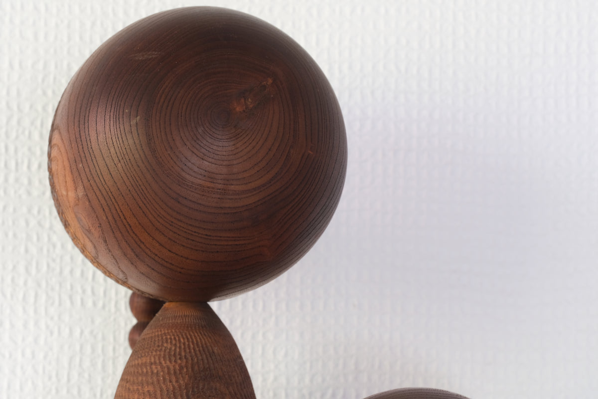 Set of Ponytail Kokeshi Art by Hideo Ishihara (1925-1999) | 26 cm and 43 cm