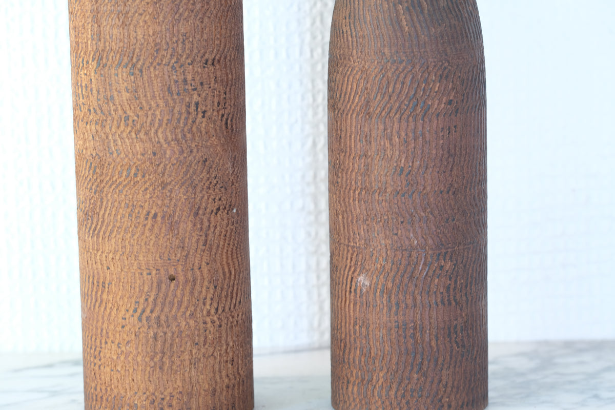 Set of Ponytail Kokeshi Art by Hideo Ishihara (1925-1999) | 26 cm and 43 cm
