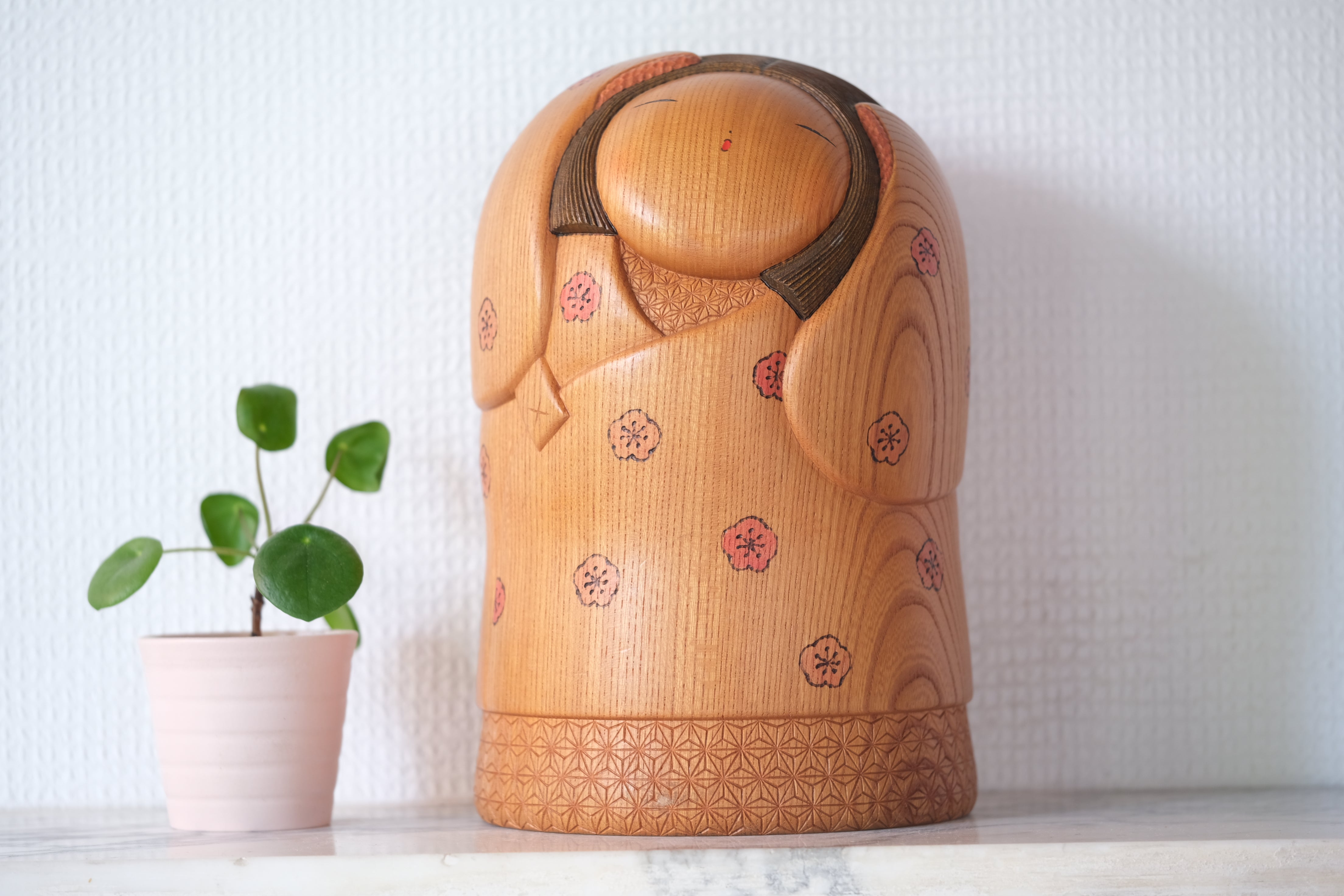 ★島田文男  Simada Fumio 木版画「KOKESHI」額入り ☆島田文男 Simada Fumio 木版画「KOKESHI」額入り