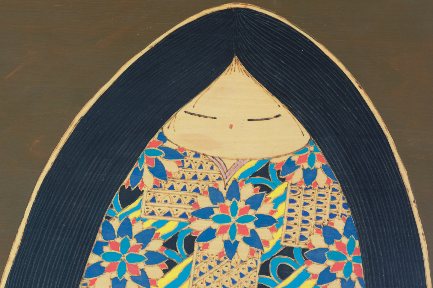 Indigo Girl (Aizome Dōjo) 藍染童女 by Shozan Shido 志形尚山 (1932–1995) | Wall Art | 62 cm × 74,5 cm