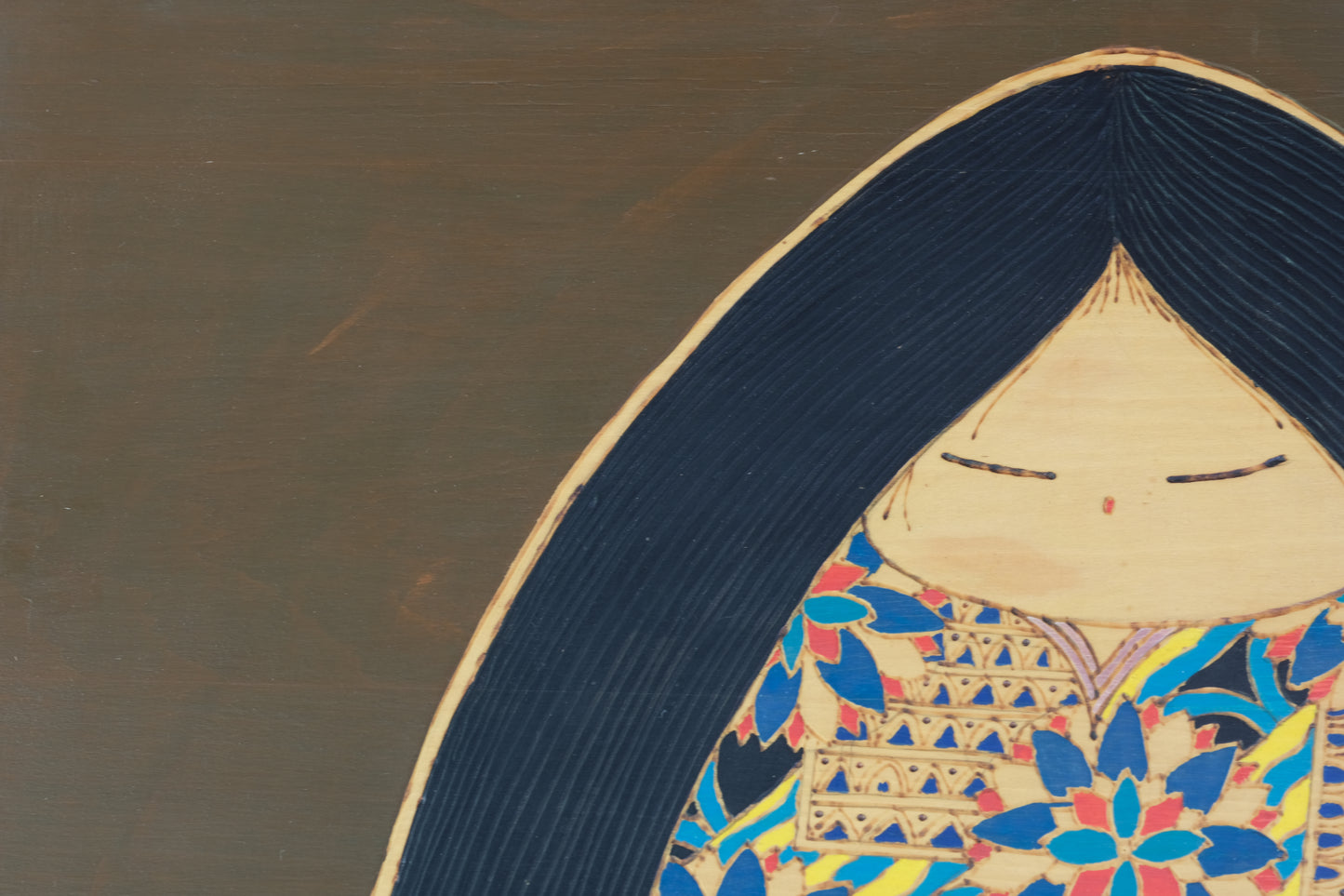 Indigo Girl (Aizome Dōjo) 藍染童女 by Shozan Shido 志形尚山 (1932–1995) | Wall Art | 62 cm × 74,5 cm
