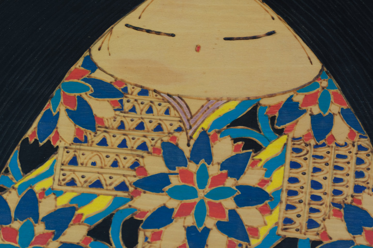 Indigo Girl (Aizome Dōjo) 藍染童女 by Shozan Shido 志形尚山 (1932–1995) | Wall Art | 62 cm × 74,5 cm